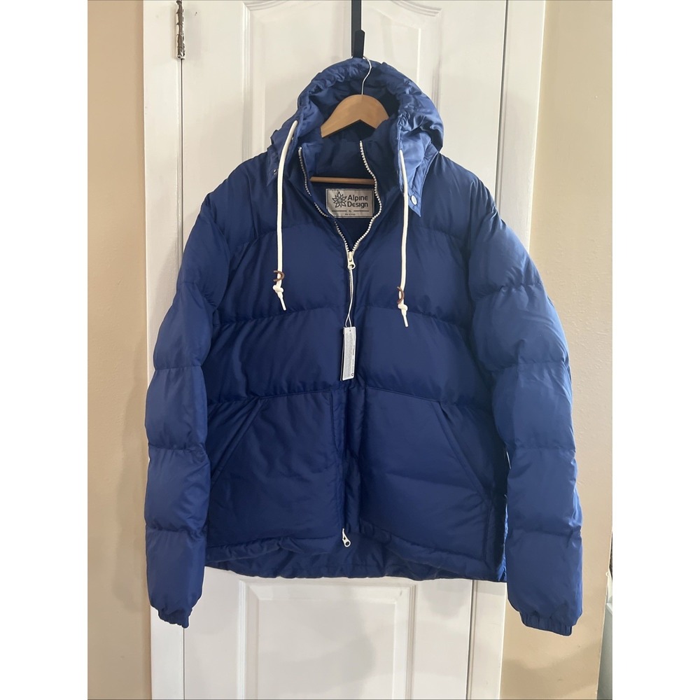 Alpine Design Men's Royal Blue Quilted Hooded Puffer Jacket